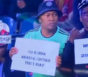 A Pirates fan held this placard during a match