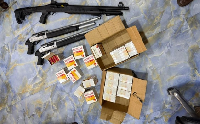 A cache of firearms and ammunition were impounded by the police
