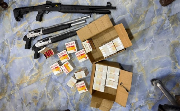 A cache of firearms and ammunition were impounded by the police