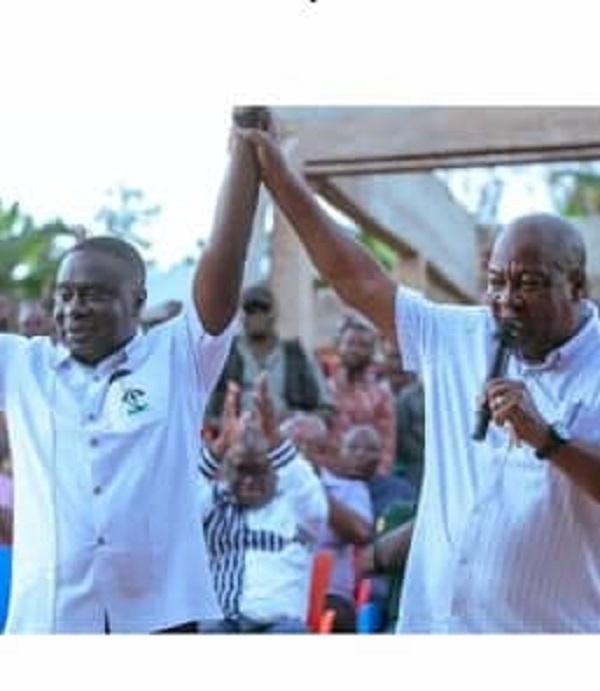 James Gyakye Quayson (left) and John Mahama (right)