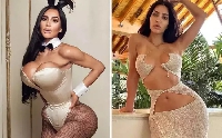Kim Kardashian's look alike (Left)