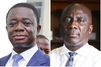 Court accuses Dr Stephen Opuni (L) of using FDA office to harm Samuel Amo Tobbin's business