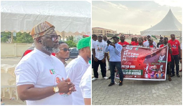 A collage of Ambassador Oloye Fatuyi at the event ground