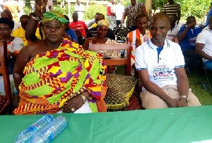 Emmanuel Mensah and Queenmother of New Edubiase, Nana Akua Dwomo II