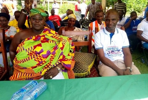 Emmanuel Mensah and Queenmother of New Edubiase, Nana Akua Dwomo II