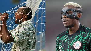 Rashidi Yekini's (L) record is being chased by Victor Osimhen (R)