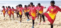 The Black Princesses working out at the beach