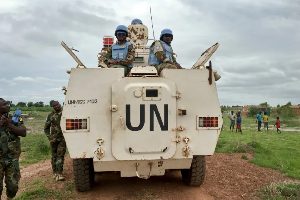 UN peacekeepers provide security during UN refugee chief’s visit to Bentiu camp