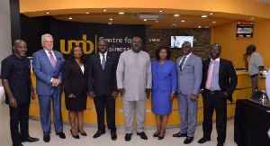 Deputy Trade Minister, Robert Ahomka Lindsay (4th right) with UMB Board and EXCO members