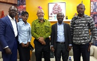 Ibrahim Adjei (NPP), Annie Ampofo ( Host), the writer, Andrew Kwasi Duroi (PPP), Alex Okuoku (NDC