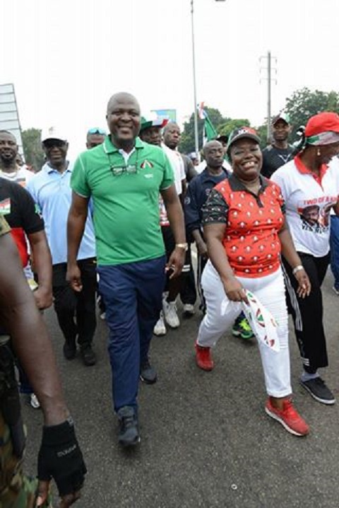 Nana Oye Lithur  with Naser Mahama Toure at the Health walk