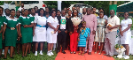 Dr Okoh-Owusu (5th from left) announced this when she addressed staff of the GHS