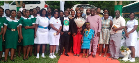 Dr Okoh-Owusu (5th from left) announced this when she addressed staff of the GHS