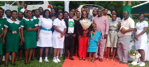 Dr Okoh-Owusu (5th from left) announced this when she addressed staff of the GHS