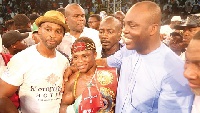 Isaac Asiamah congratulated Isaac Dogboe and Paul Dogboe after the fight