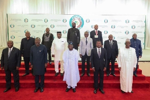 The President of Nigeria Bola Ahmed Tinubu, centre, and leaders of ECOWAS meet to discuss Niger.