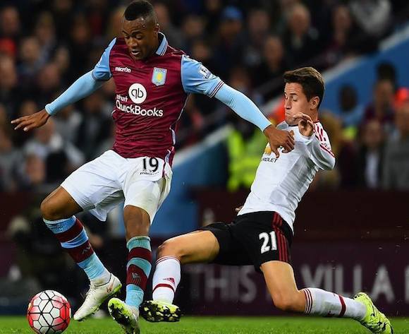 Jordan Ayew in action for Aston Villa