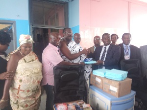 Hospital authorities being presented with the relied items