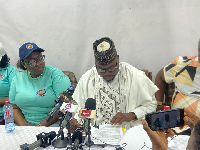 IEAG Executive Secretary, Samson Asaki Awingboit (M) speaking to the media