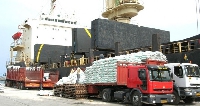 Cargo cars loading from the ports