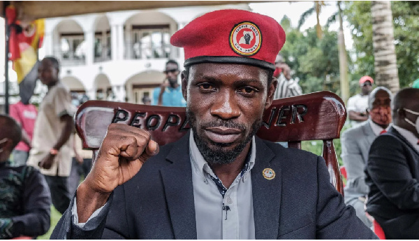 Ugandan opposition leader Bobi Wine pictured at his home in 2021