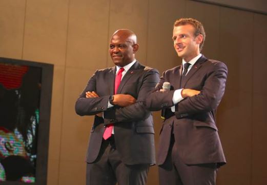 Chairman for UBA Group, Mr. Tony O. Elumelu with French President, Emmanuel Macron
