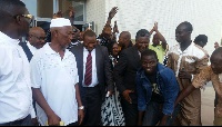 Hassan Ayariga with others leaving the court premises