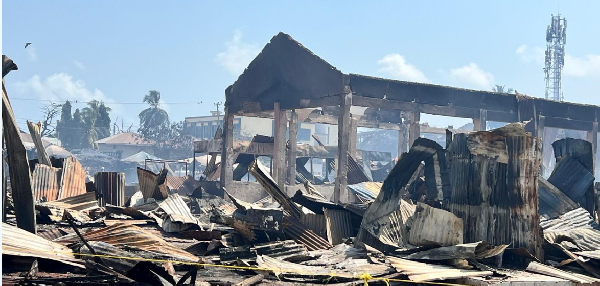 Photo of the destroyed market