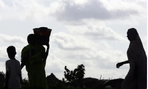 Sudanese in a camp for displaced people in Nyala
