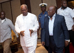 President Nana Addo Dankwa Akufo-Addo with Former President John Dramani Mahama