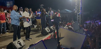 Bawumia together with his team members on the stage