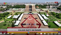 A screenshot from the 68th Independence Day celebration at the Jubilee House