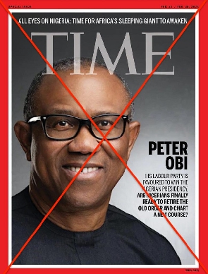 Peter Obi has not been featured on the front page of Time Magazine