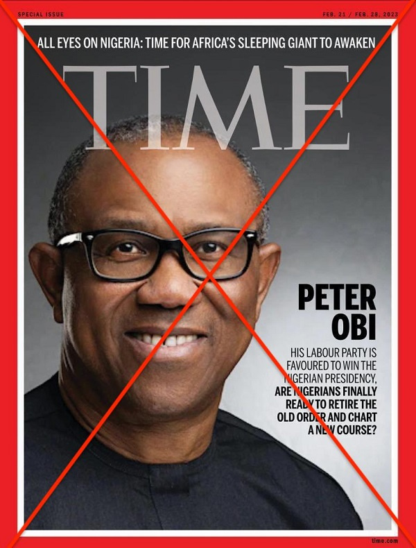 FACTCHECK Peter Obi hasn't been featured on Time Magazine's cover page