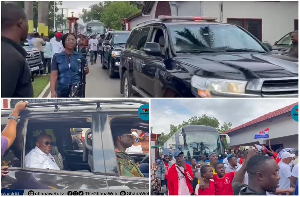 Screenshots of the arrival of Akufo-Addo, others at the Manhyia for NAPO presentation