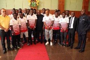Black Stars team with Mahama prior to the 2014 World Cup