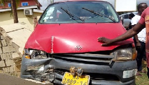 The damaged car