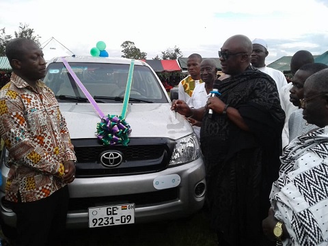 Health Director donates a Toyota Hilux Pickup to the Asuom Health Center