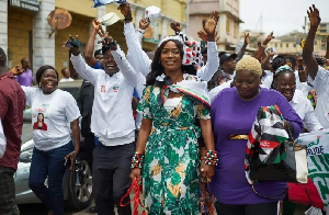 Joana Gyan celebrating her victory