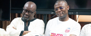 President of the GFA Kurt Okariku (L) and Sports Minister Kofi Adams (R)