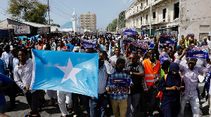 Somali people march against the Ethiopia-Somaliland