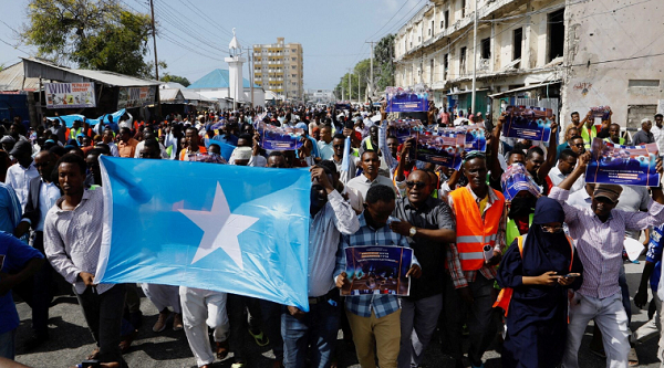 Somali people march against the Ethiopia-Somaliland