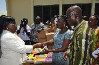 Mrs. Matilda Amissah-Arthur donated medical materials to the Axim Government Hospital