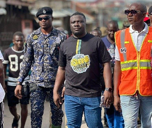 Ashanti Regional Minister, Dr Frank Amoakohene during the clean up exercise
