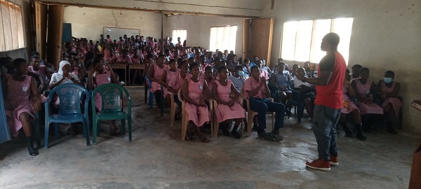 Prophet Abraham Nadutey Nyaunu, speaking to some students in Krobo Girls