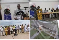 Nii Osah Mills, Minister of Lands and Natural Resources at a sod-cutting ceremony