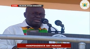 President Akufo-Addo speaking during the 61st Independence anniversary