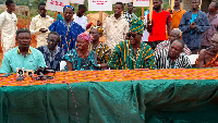 The Akuapem landowners and chiefs at a press engagement
