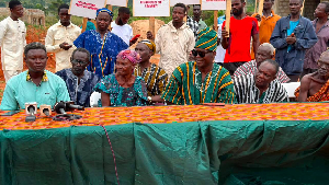 The Akuapem landowners and chiefs at a press engagement