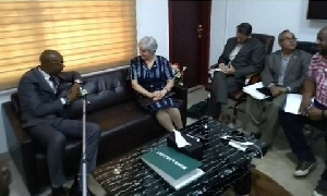United States Ambassador to Ghana, Madam Stephanie Sullivan in an interaction with Journalists